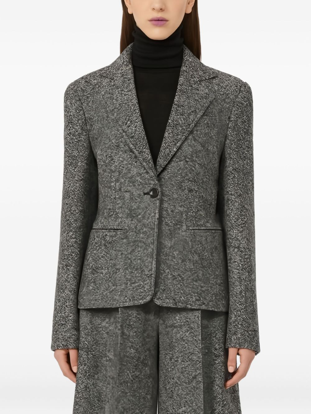 single-button tweed blazer - 3