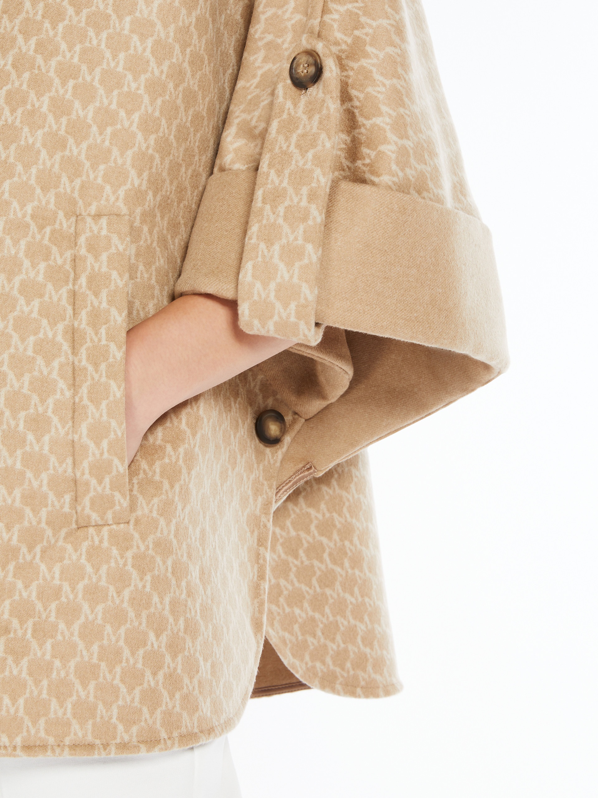 MARINA Jacquard-knit wool and cashmere cape - 5