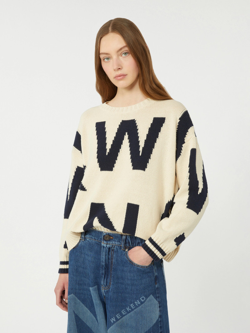 CELEBRE Patterned cotton crew-neck - NAVY 5