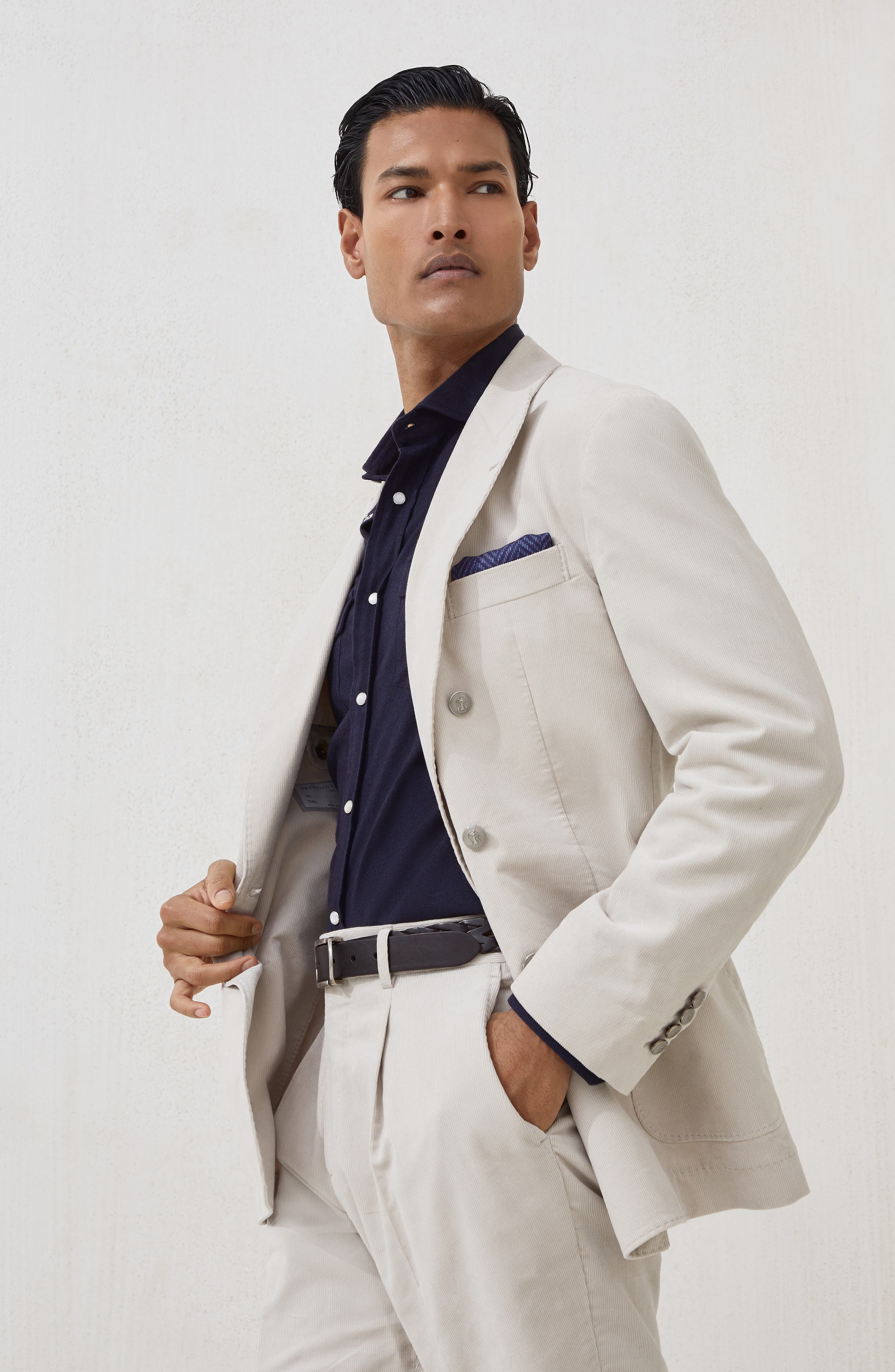 Brunello Cucinelli One-and-a-half breasted blazer in Ivory at Nordstrom - 5