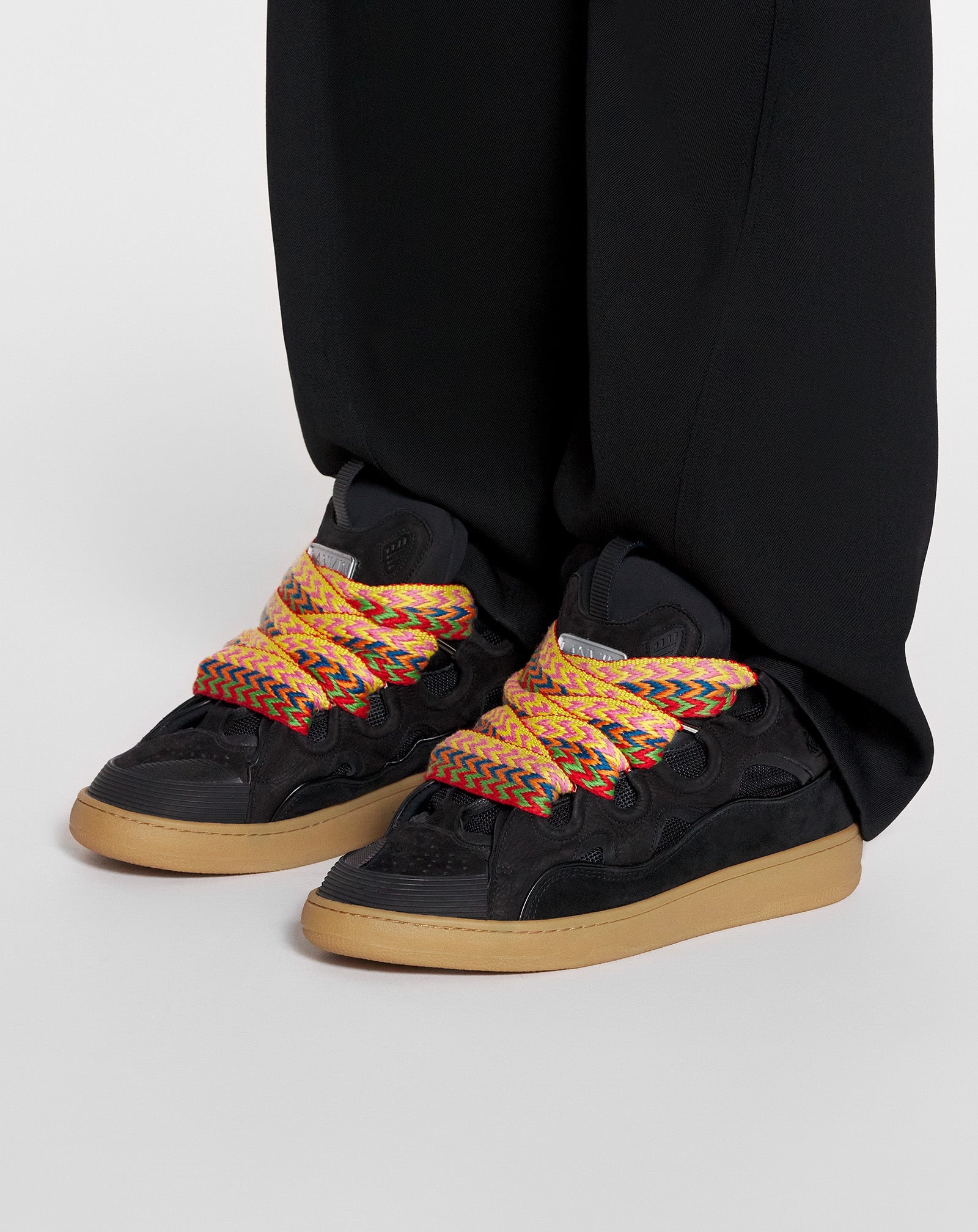 LEATHER CURB SNEAKERS - 5