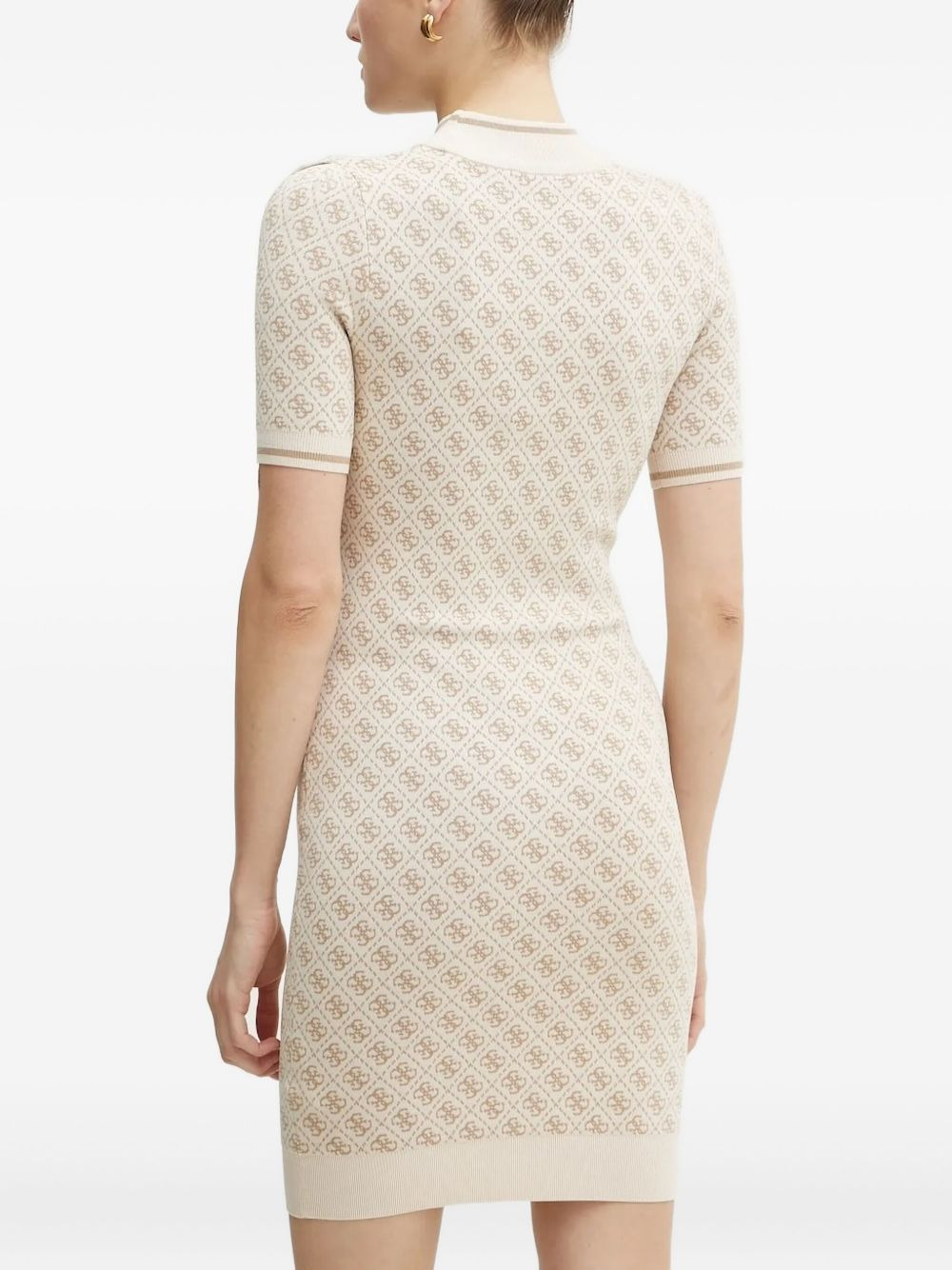 monogram-pattern short-sleeve mini dress - 2