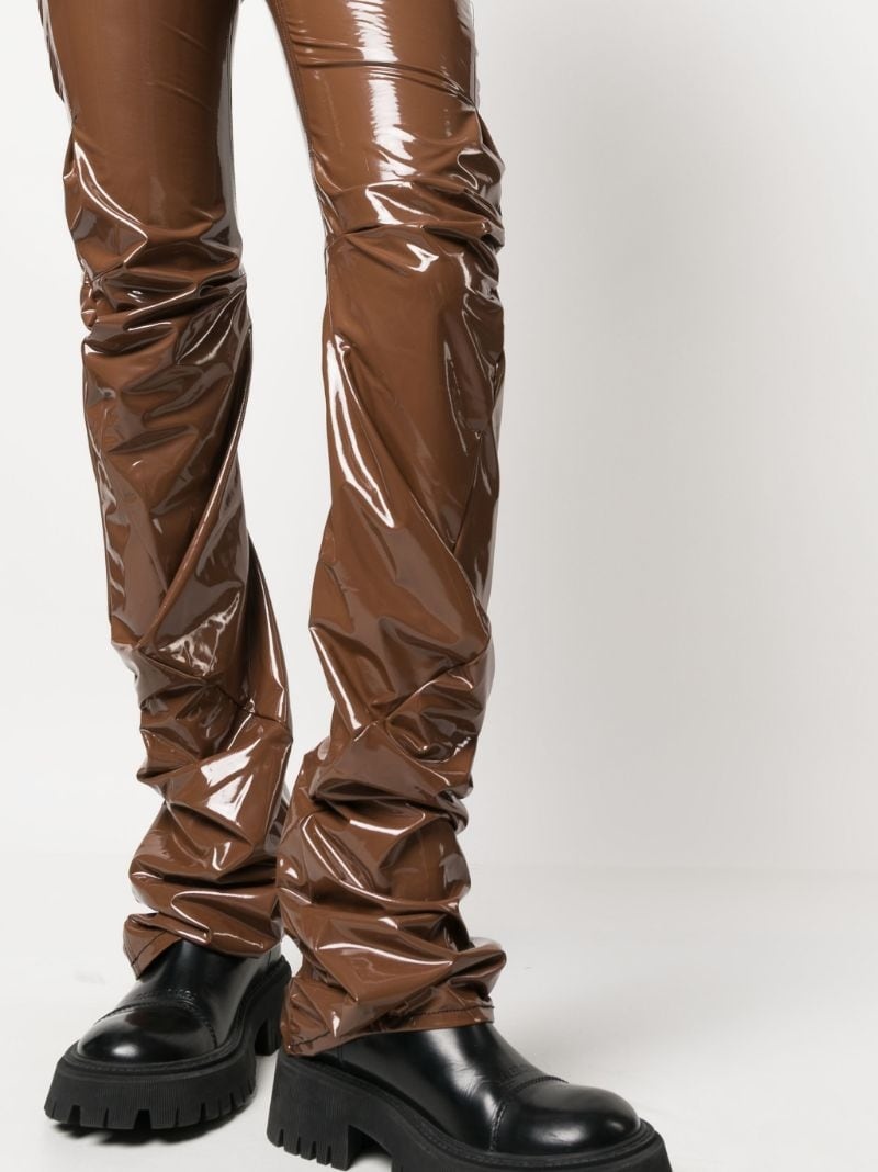 draped patent-leather trousers - 5