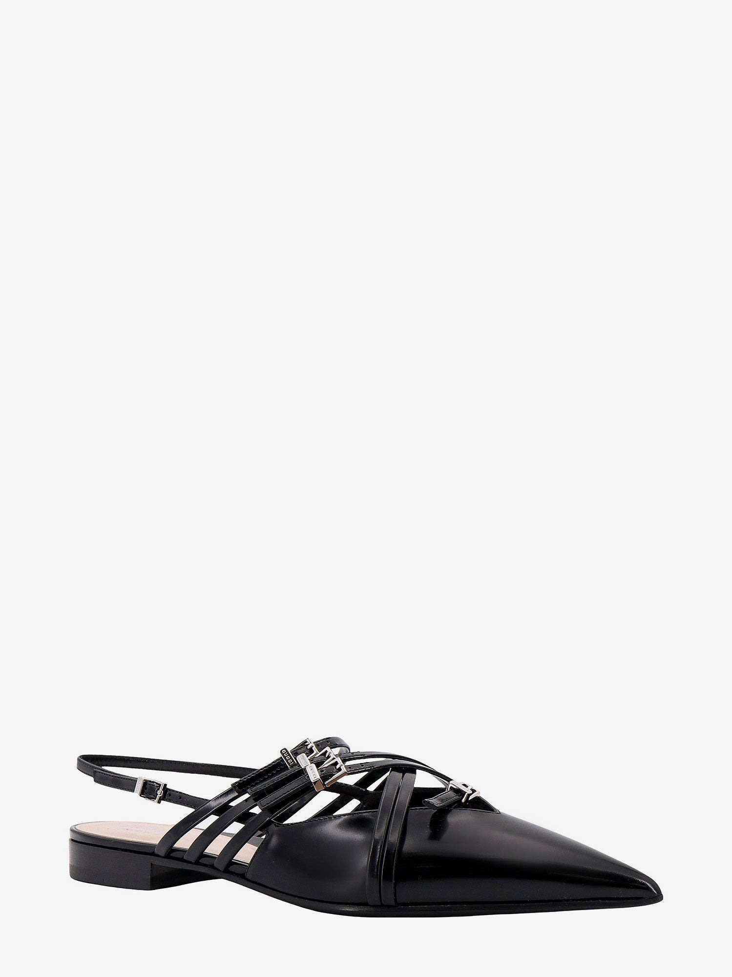 Leather Slingback With Bands And Gucci Buckle - 3