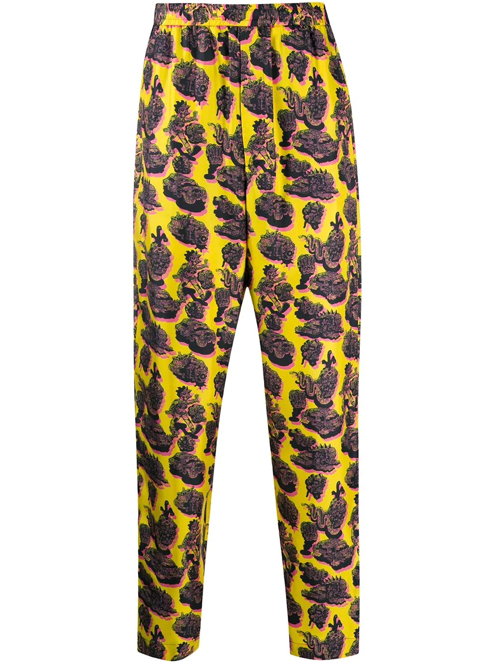 graphic print trousers - 1