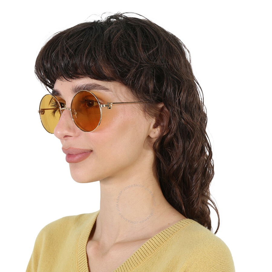 Cartier Yellow Round Ladies Sunglasses CT0156S 004 56 - 2