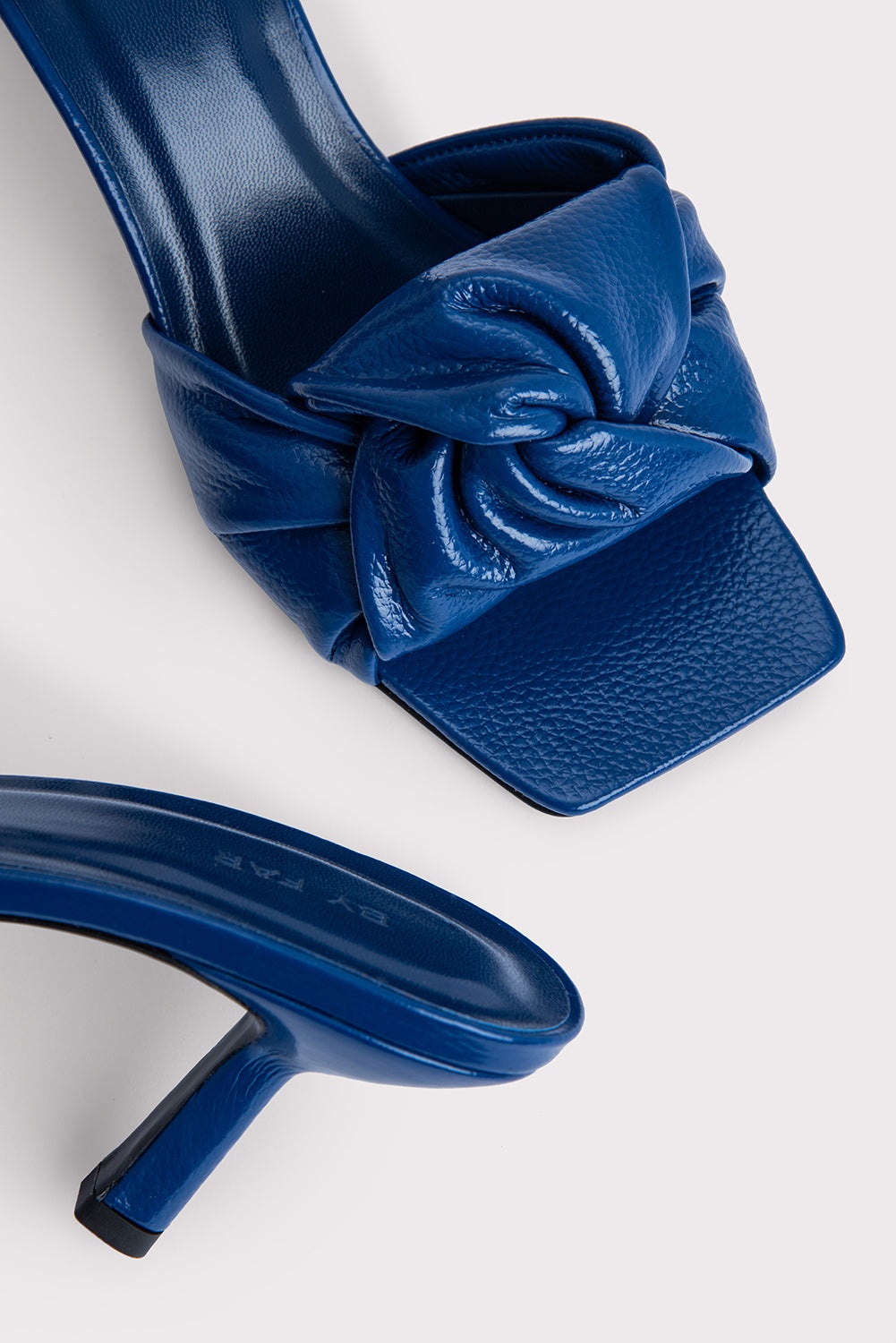 Lana Deep Blue Gloss Grained Leather - 7