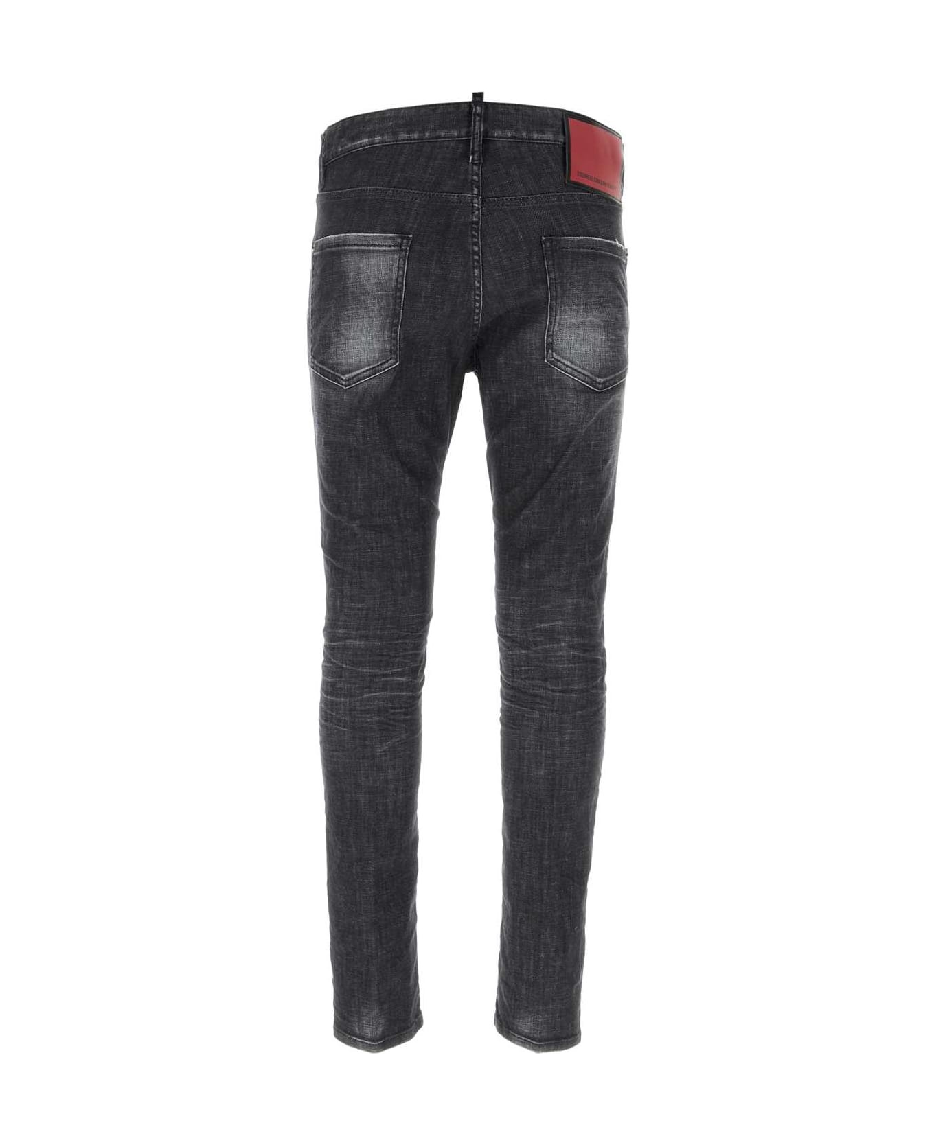 Black Stretch Denim Cool Guy Jeans - 2