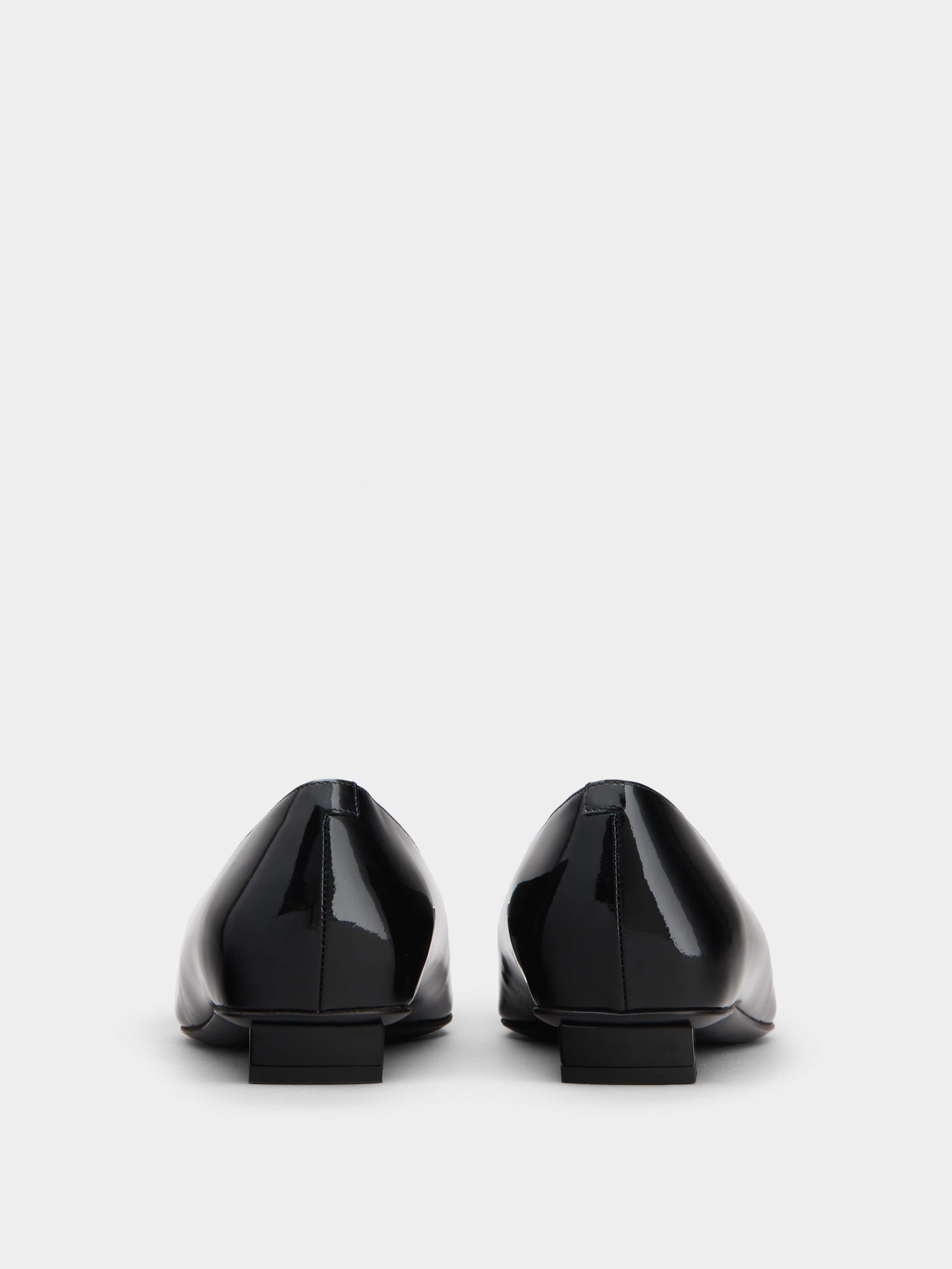 Belle Vivier Metal Buckle Ballerinas in Patent Leather - 5