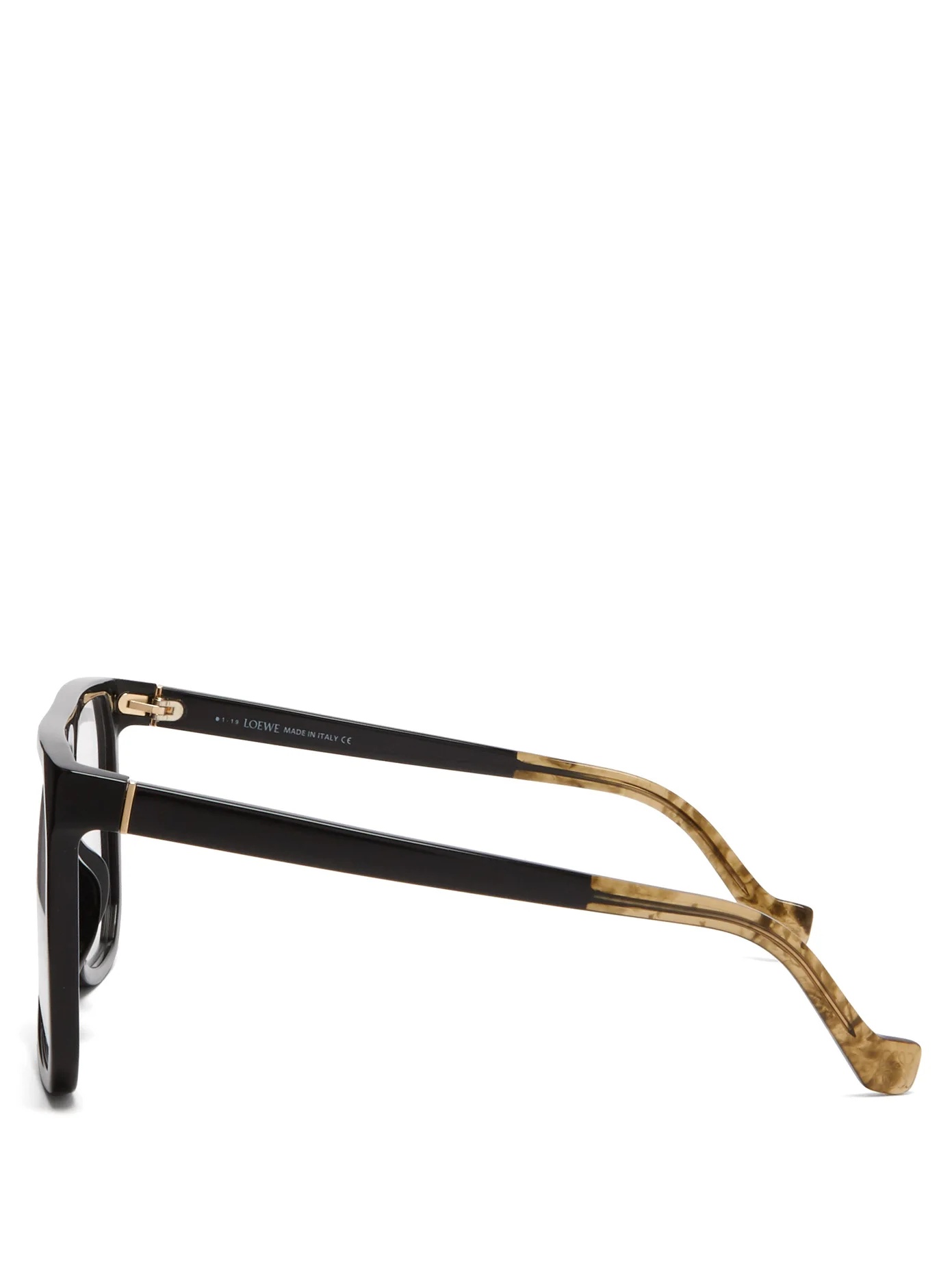 Logo oversized square acetate glasses - 4