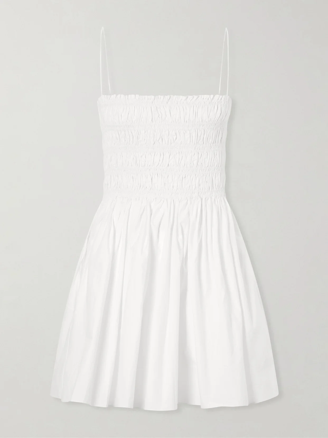 smocked 면 minidress - 1