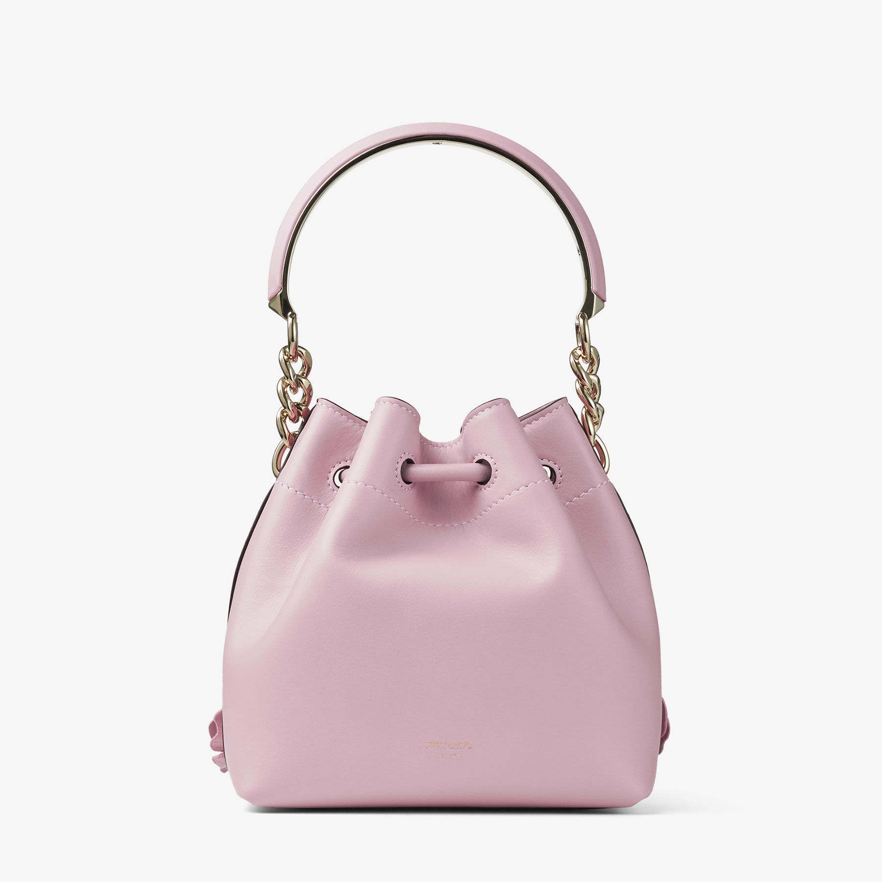 Bon Bon Bucket S
Rose Calf Leather Mini Bucket Bag with Flowers - 6