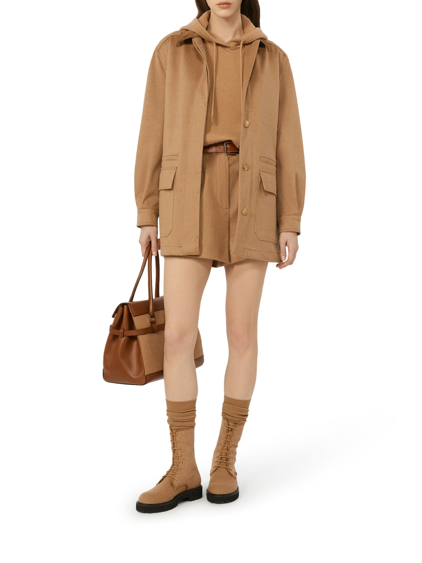 WOOL AND CASHMERE HOODIE - 1