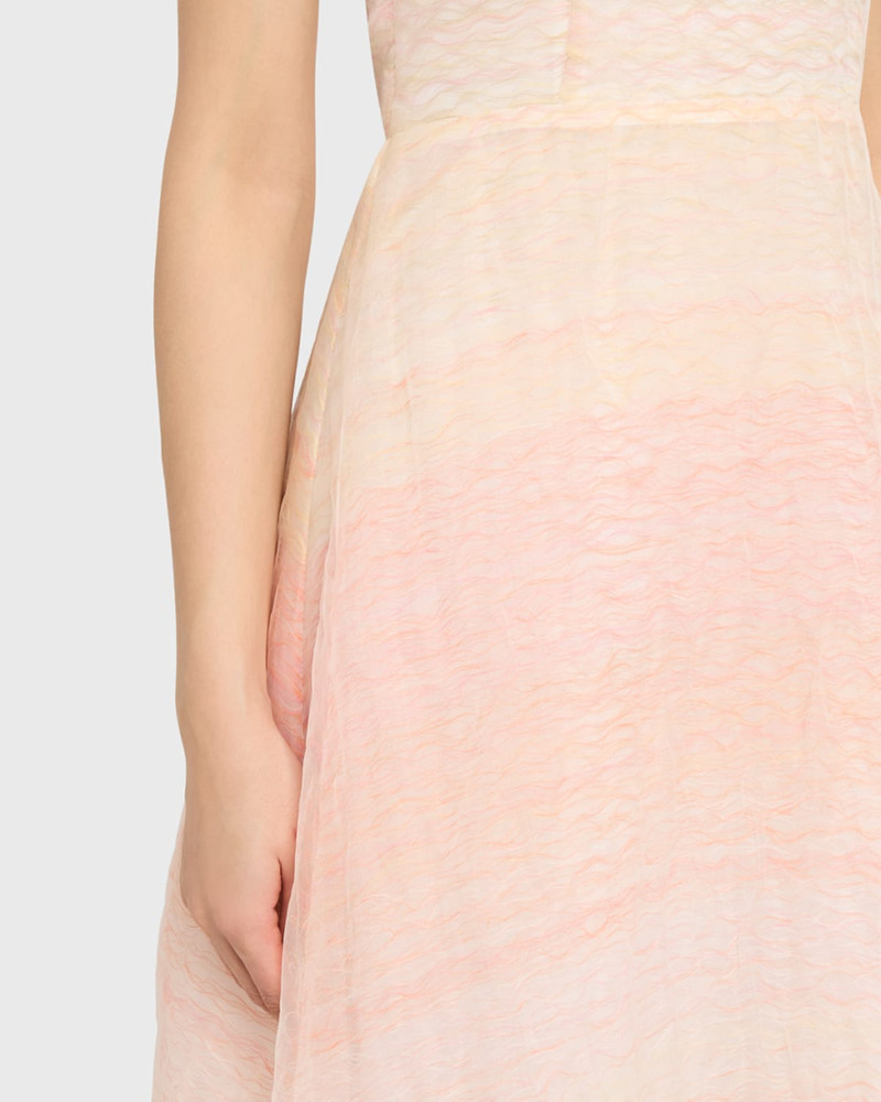 Odette Strapless Threaded Silk Midi Dress 5