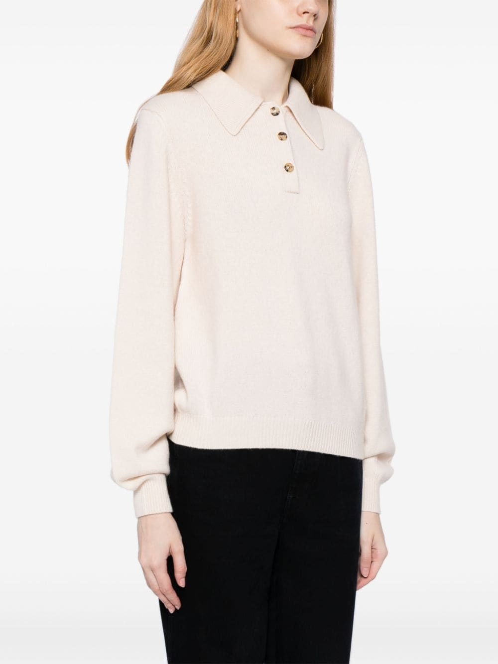 long-sleeve knitted polo shirt - 3