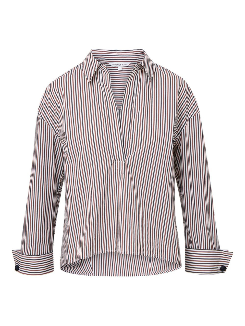 striped cotton-blend shirt - 1