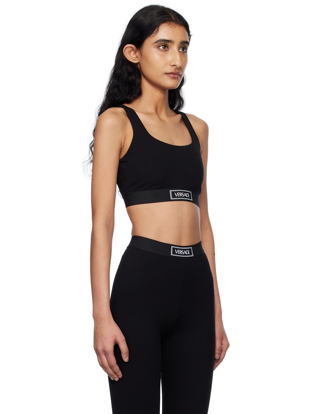 Black 90s Vintage Logo Sport Bra - 2