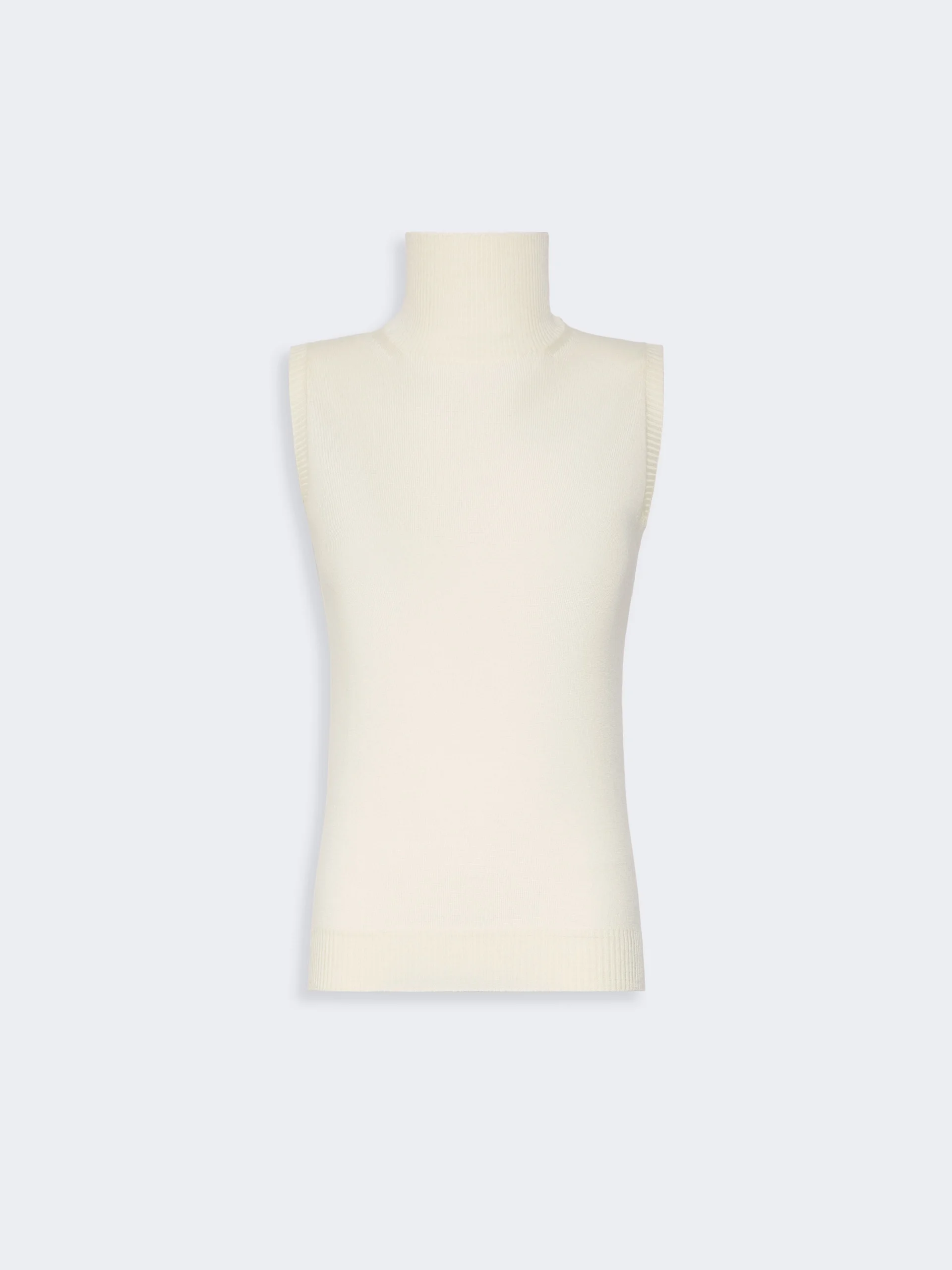 ESCHIMO Sleeveless pure wool sweater - WHITE - 1