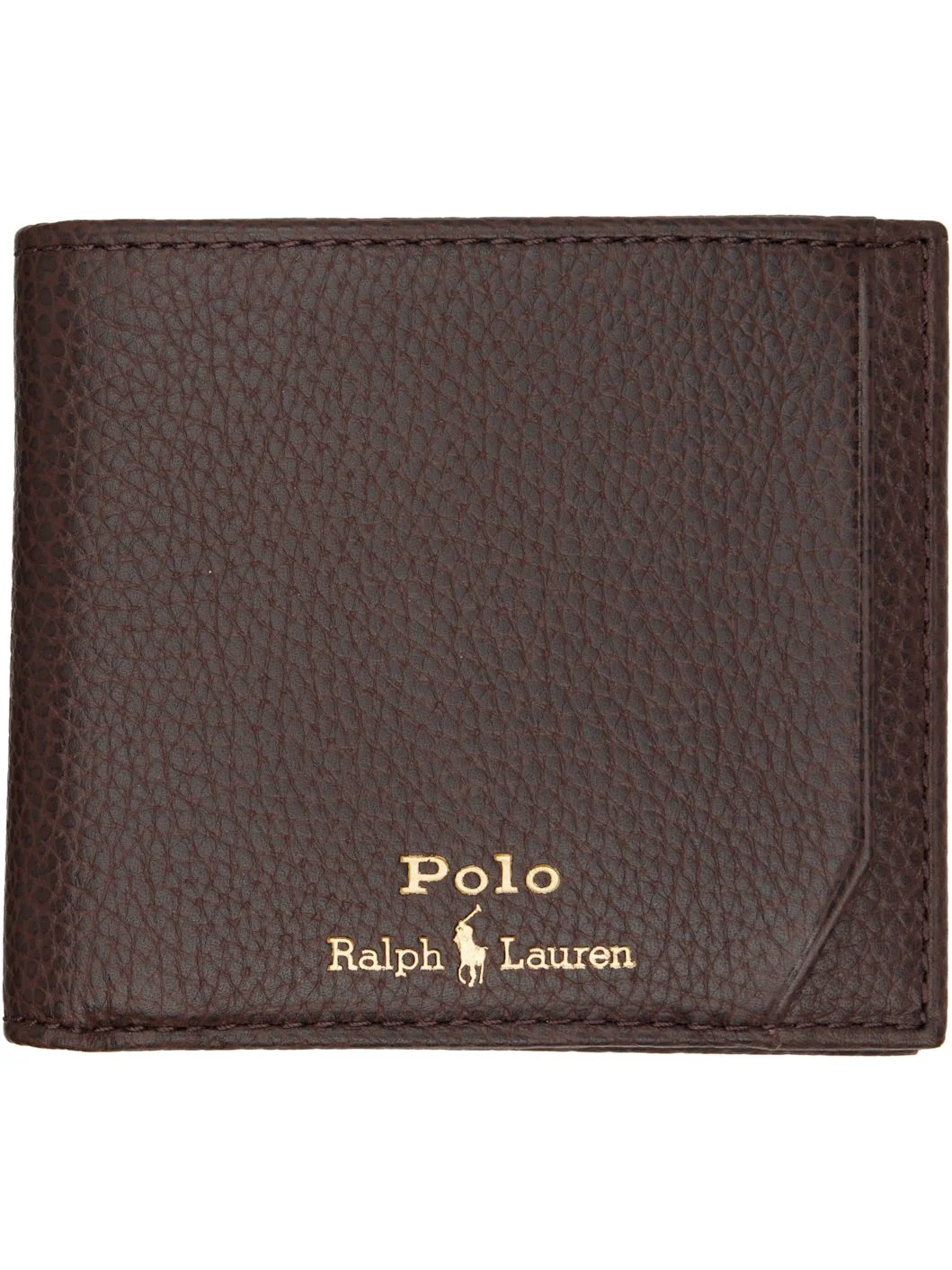 Brown Pebbled Leather Billfold Wallet - 1