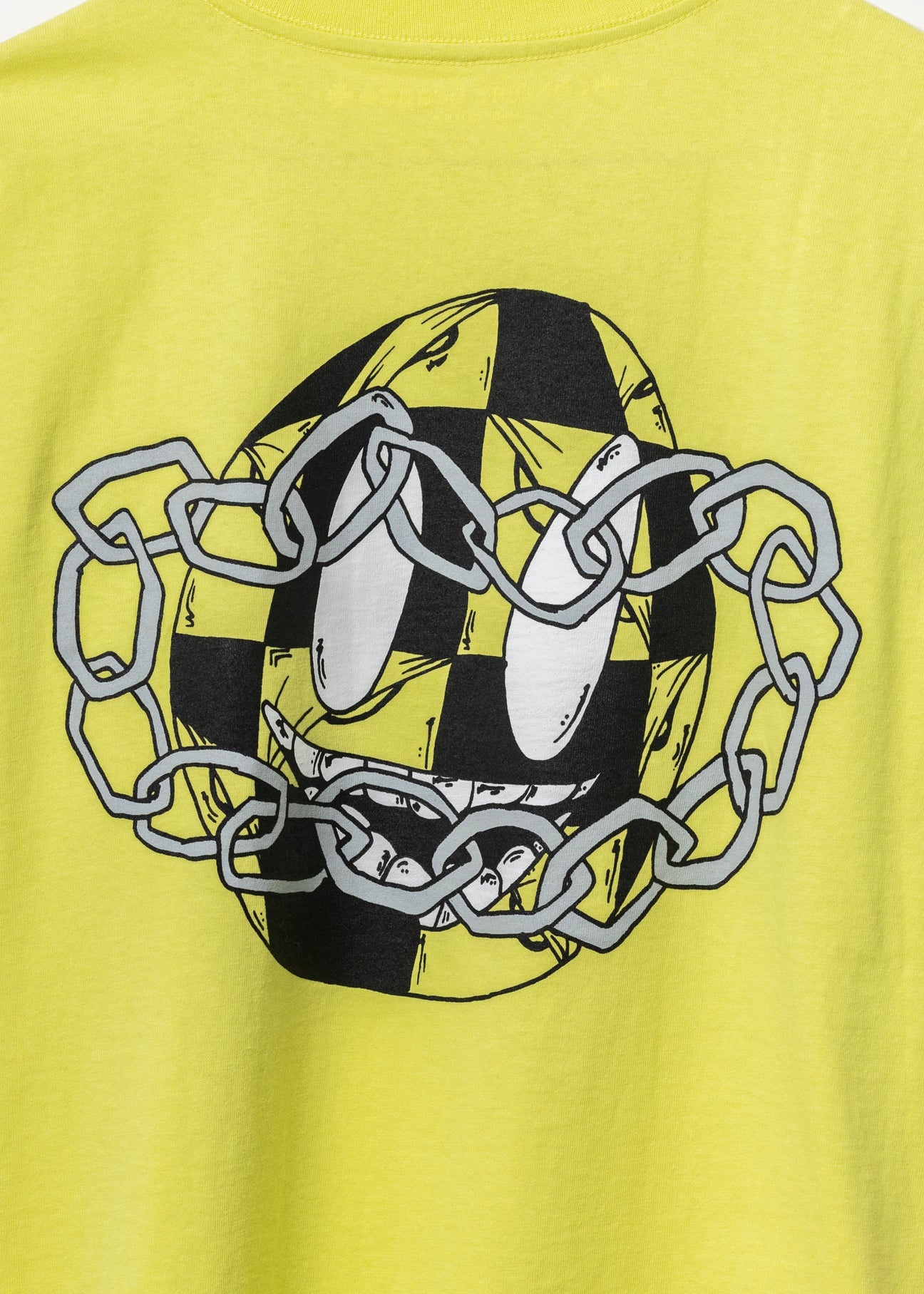 Neon Yellow Chrome Hearts x Matty Boy Chain Face T-Shirt - 4