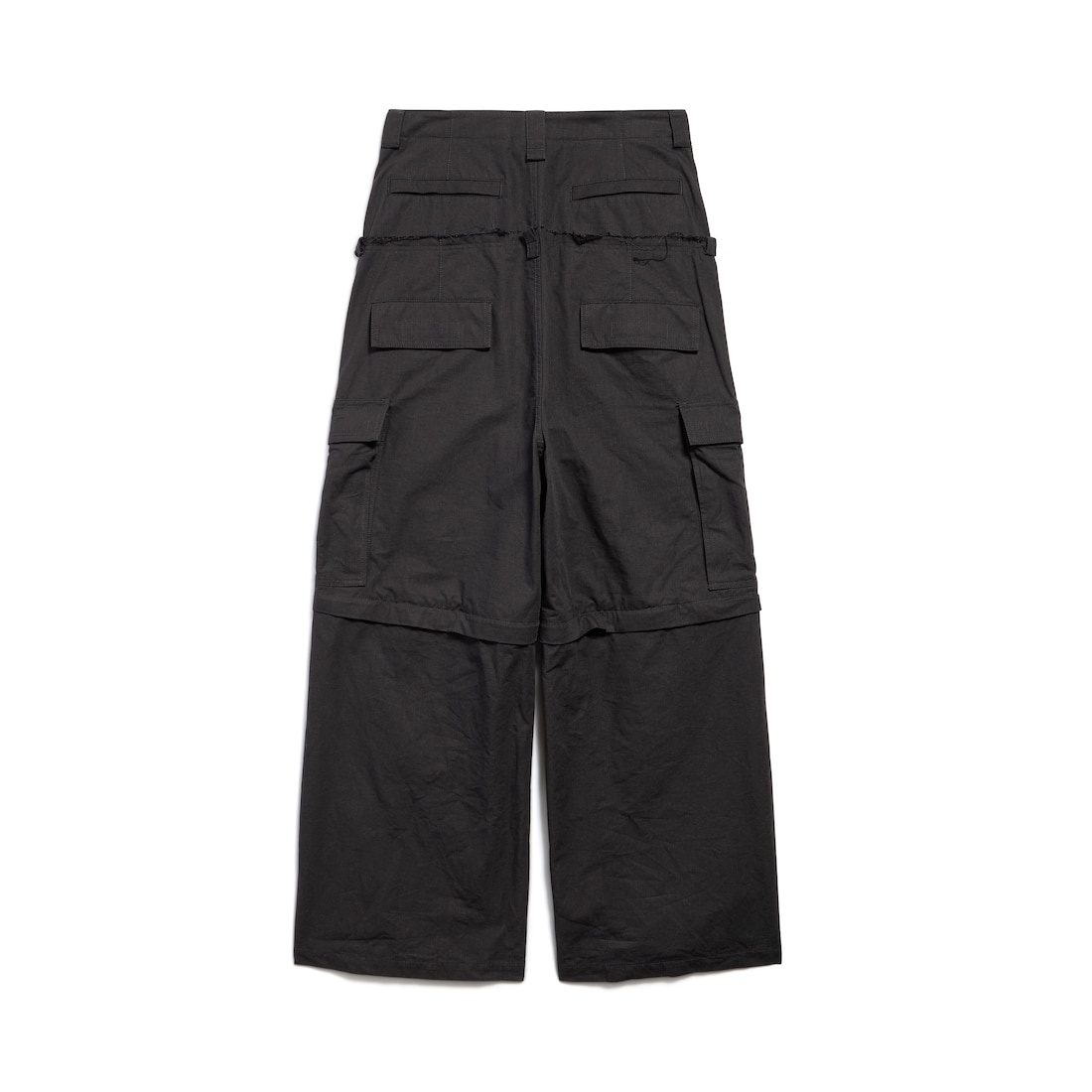 Women's Cut-up Cargo Pants in Black - 6
