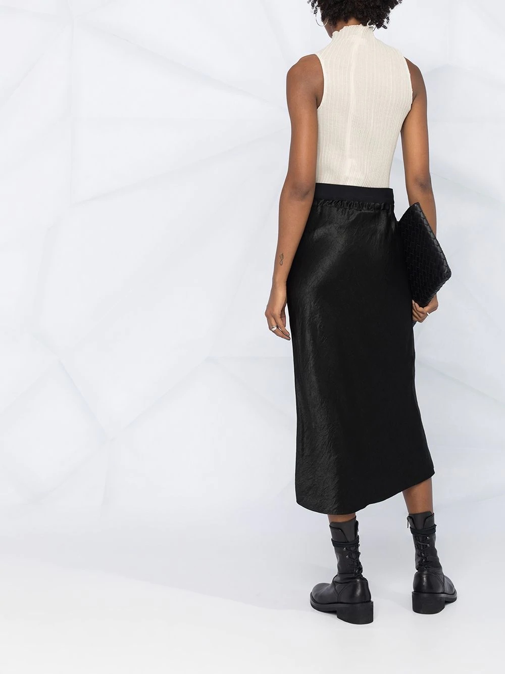 midi-length crease skirt - 4