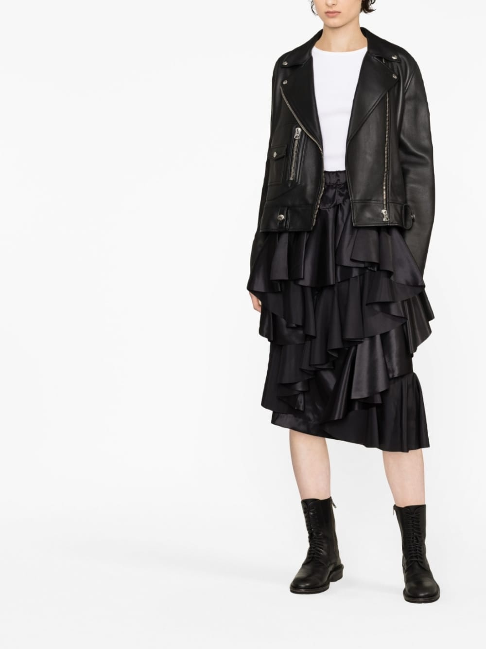 ruffled tiered midi skirt - 2