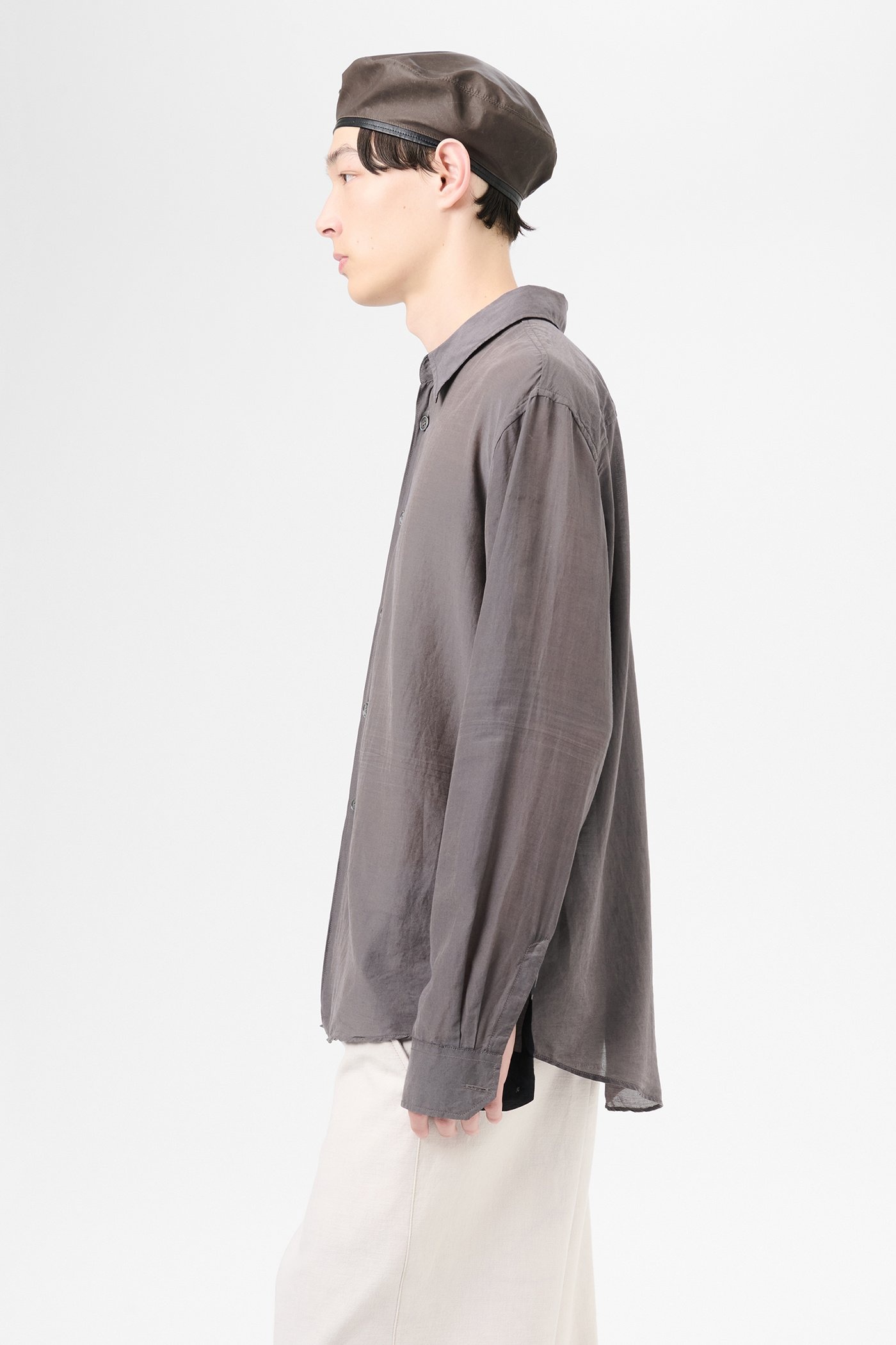 トップス OUR LEGACY BEYOND SHIRT Charcoal Bordeau Our Legacy - Beyond Shirt Charcoal Bordeaux Cotton Silk