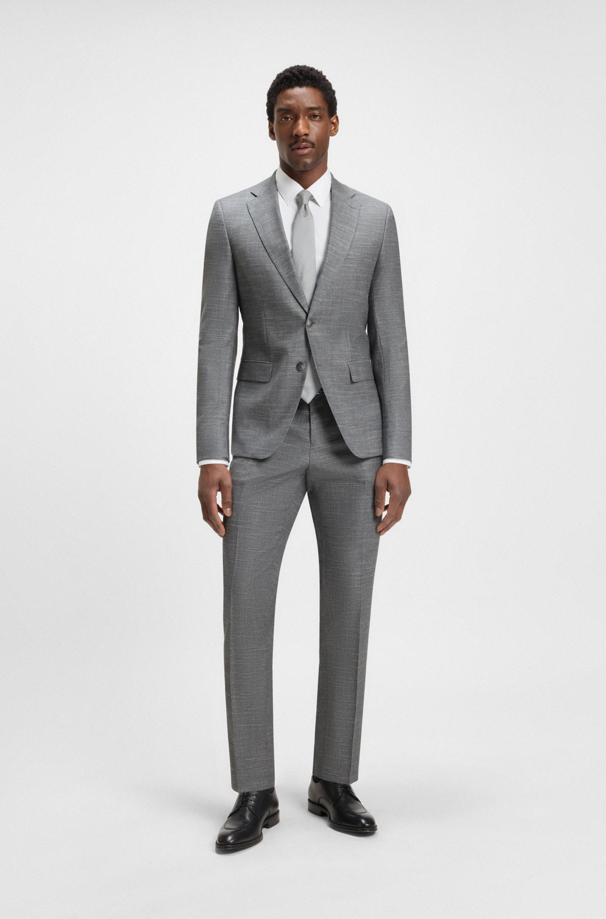 SLIM-FIT SUIT JACKET IN PATTERNED STRETCH FABRIC - 3
