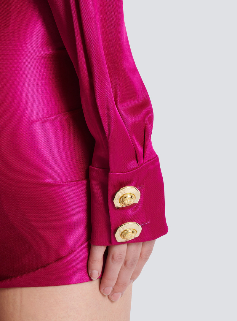 Short draped interlock jersey dress 6