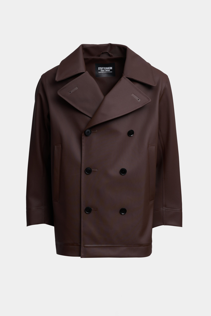 Tranholmen Double Breasted Raincoat Dark Brown 1