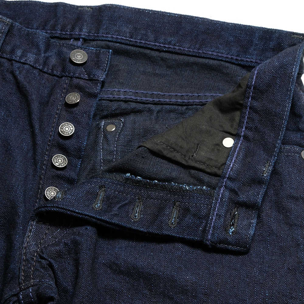 14oz Indigo x Black Denim Slim Tapered - XX-013-IDBK - 6