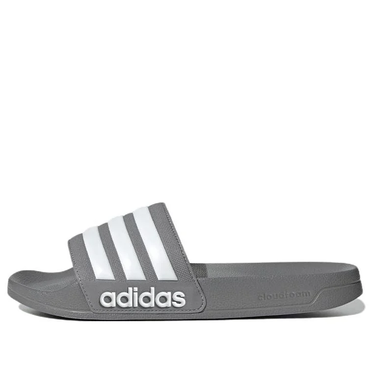 adidas Adilette Shower Slides Cozy Wear-Resistant Unisex Gray Slippers 'Gray White' GY1891 - 1