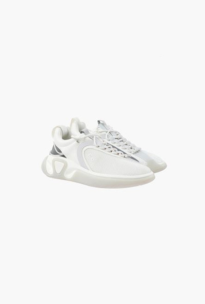 Balmain White and grey leather and mesh B-Runner sneakers outlook