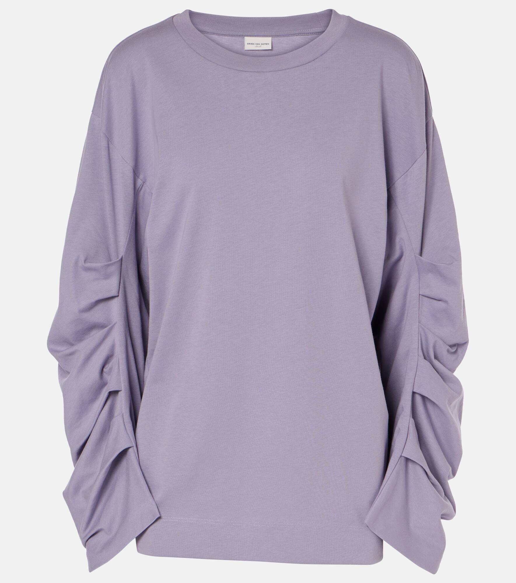 Ruched cotton jersey sweatshirt - 1