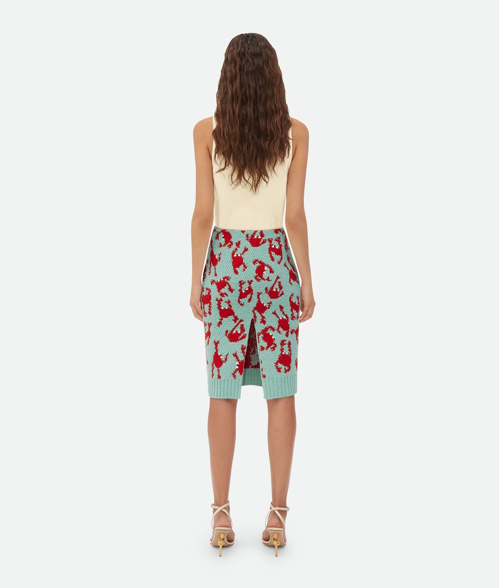 Jacquard Crabs Wool Skirt - 3