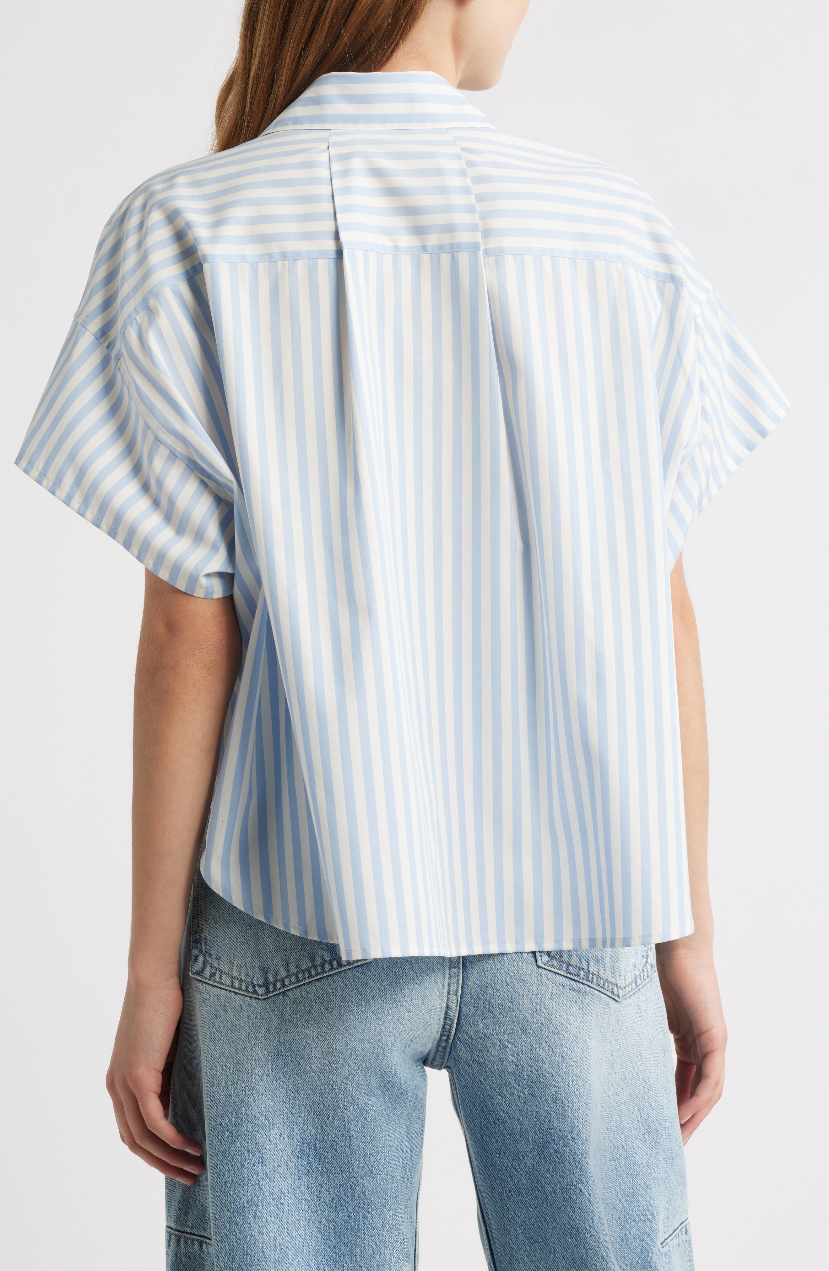 rag & bone Martha Poplin Shirt in Blue Stripe at Nordstrom - 2