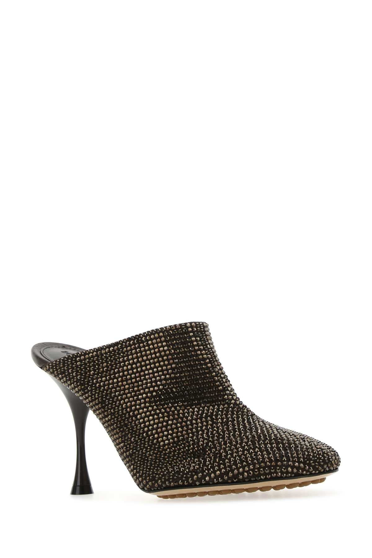 Bottega Veneta Women Embellished Suede Sparkle Dot Sock Mules - 2