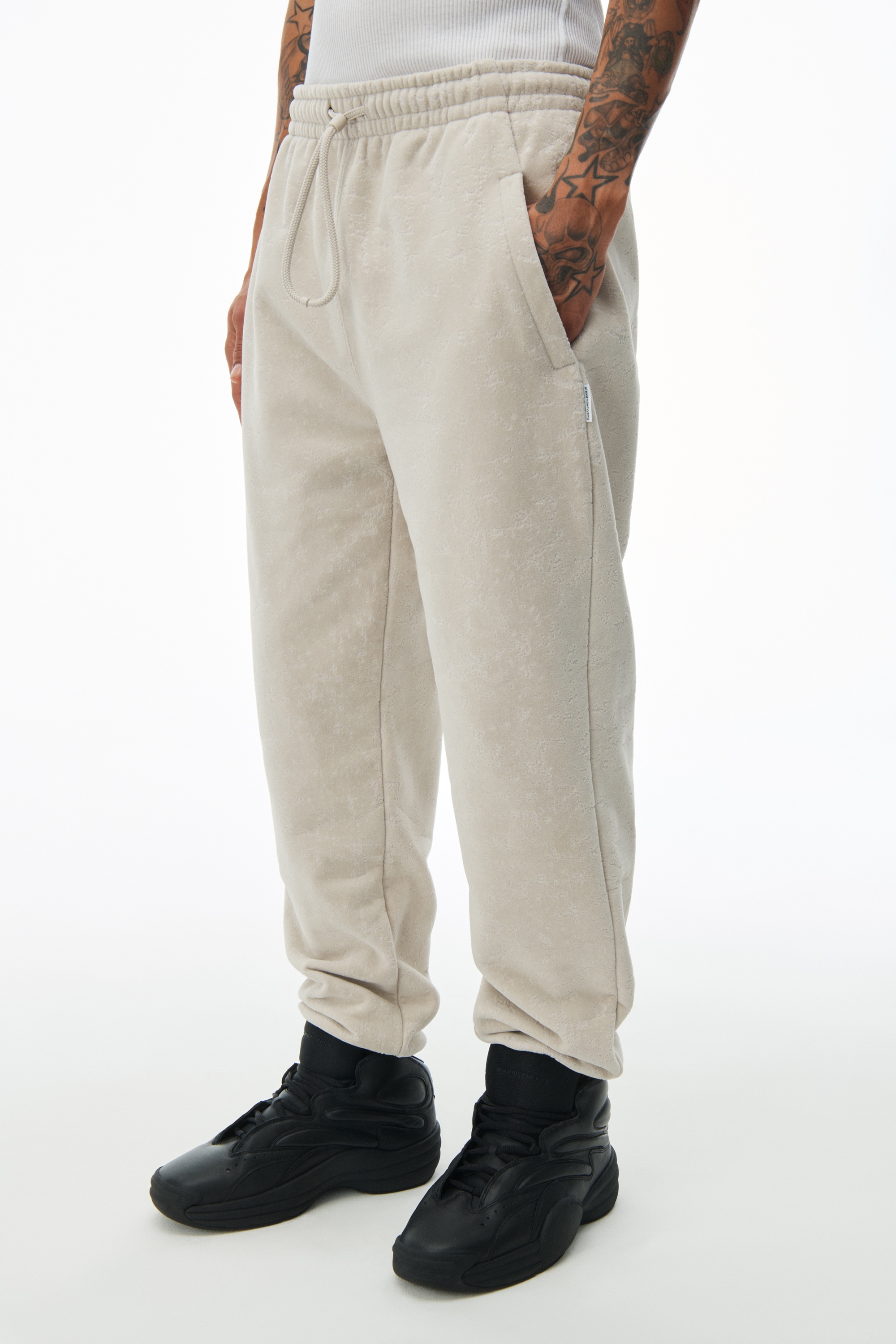 sweatpant in flocked terry - 3