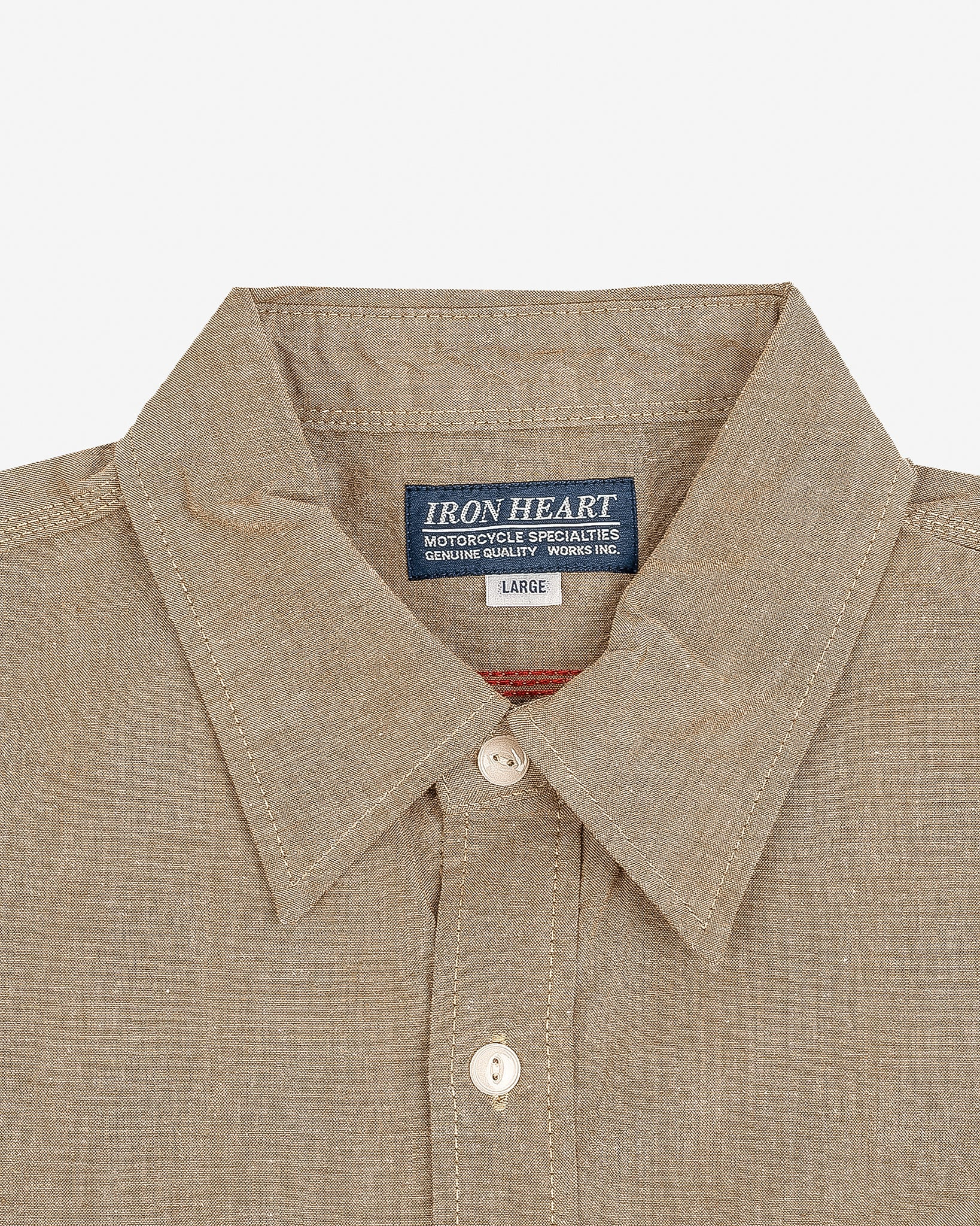 IHSH-344-KHA 10oz Selvedge Chambray Work Shirt - Khaki - 6