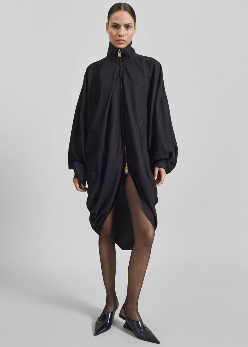 Darkpark Norma Draped Sleeves Bomber Jacket - Black 6