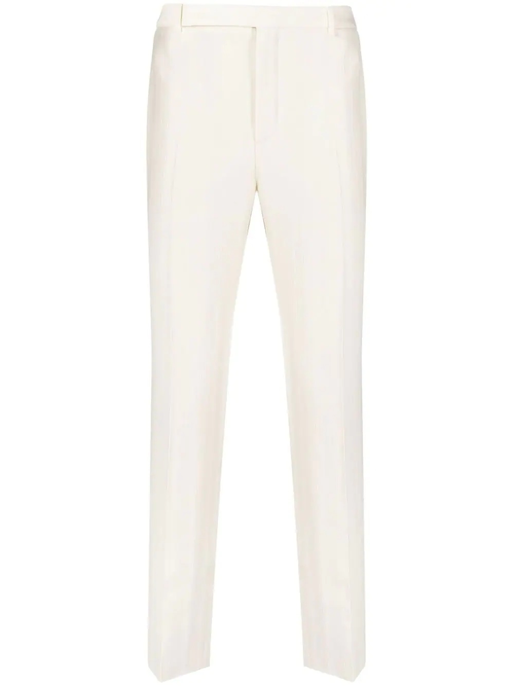 slim-fit pinstripe trousers - 1