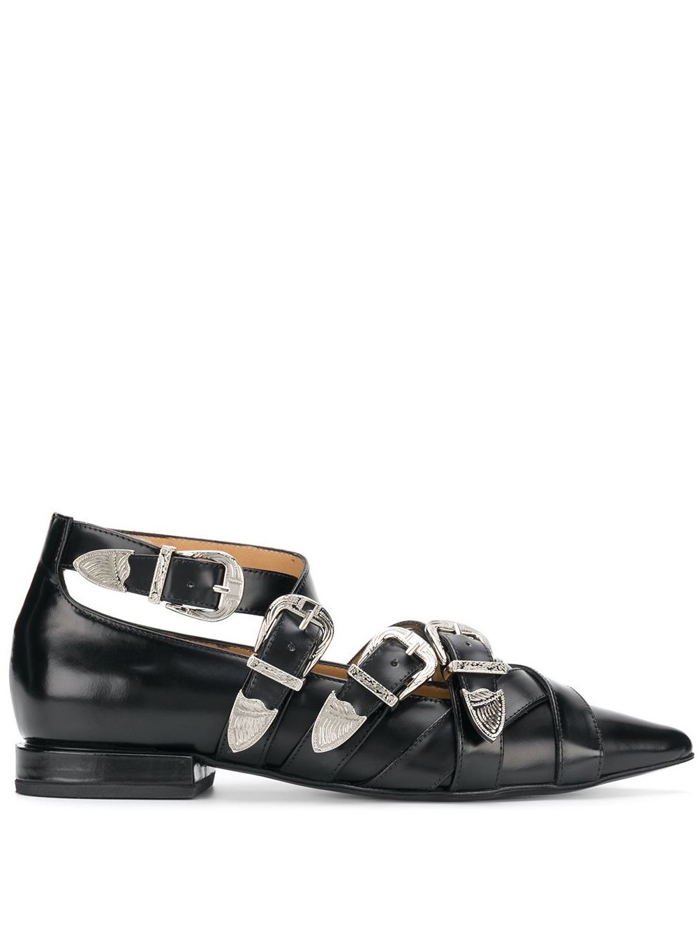 buckled pointed loafers - 1