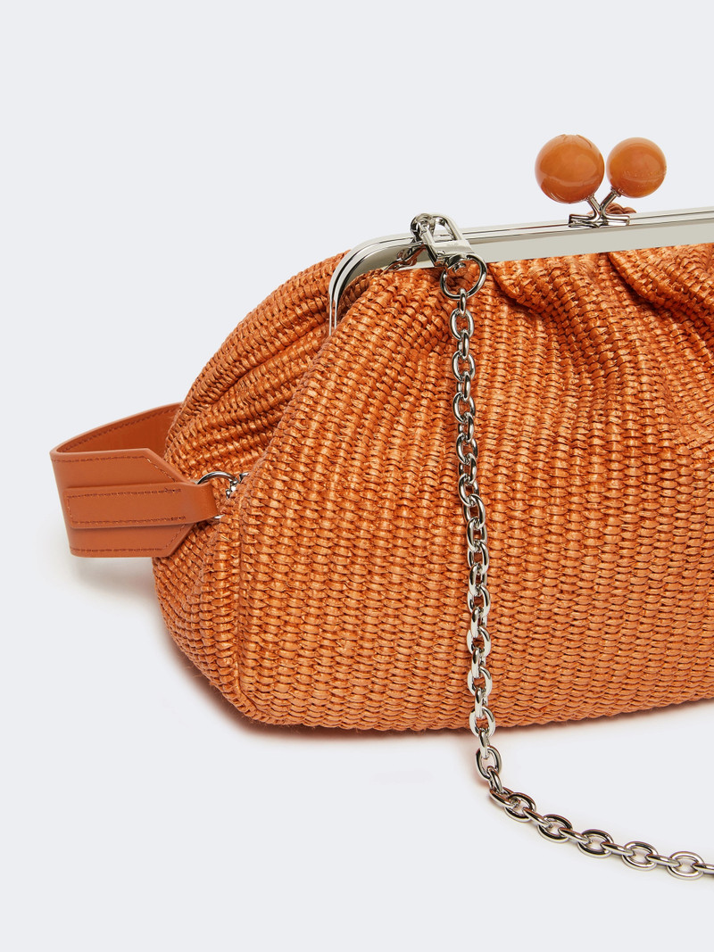 FORTUNA Medium raffia-effect Pasticcino bag - SALMON 4