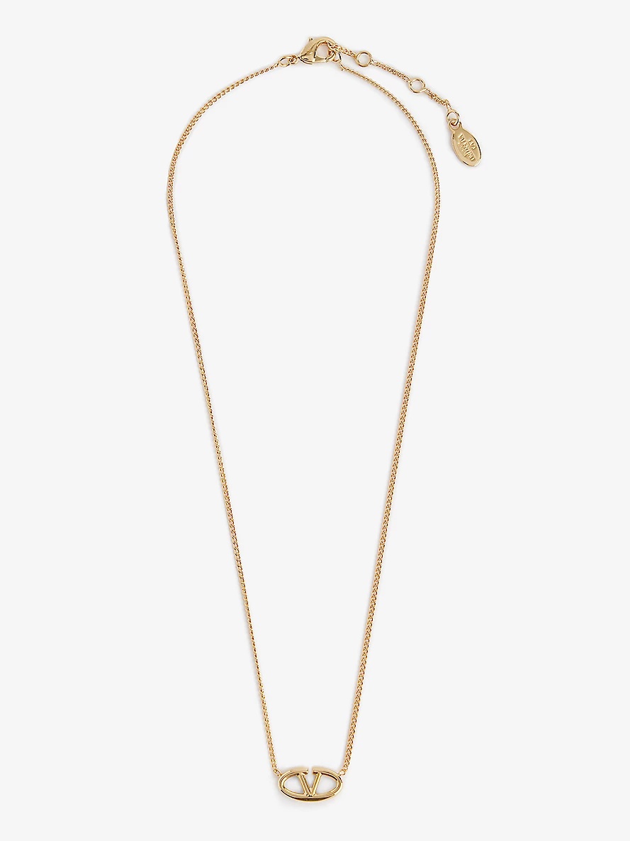 VLOGO gold-tone metal pendant necklace - 1