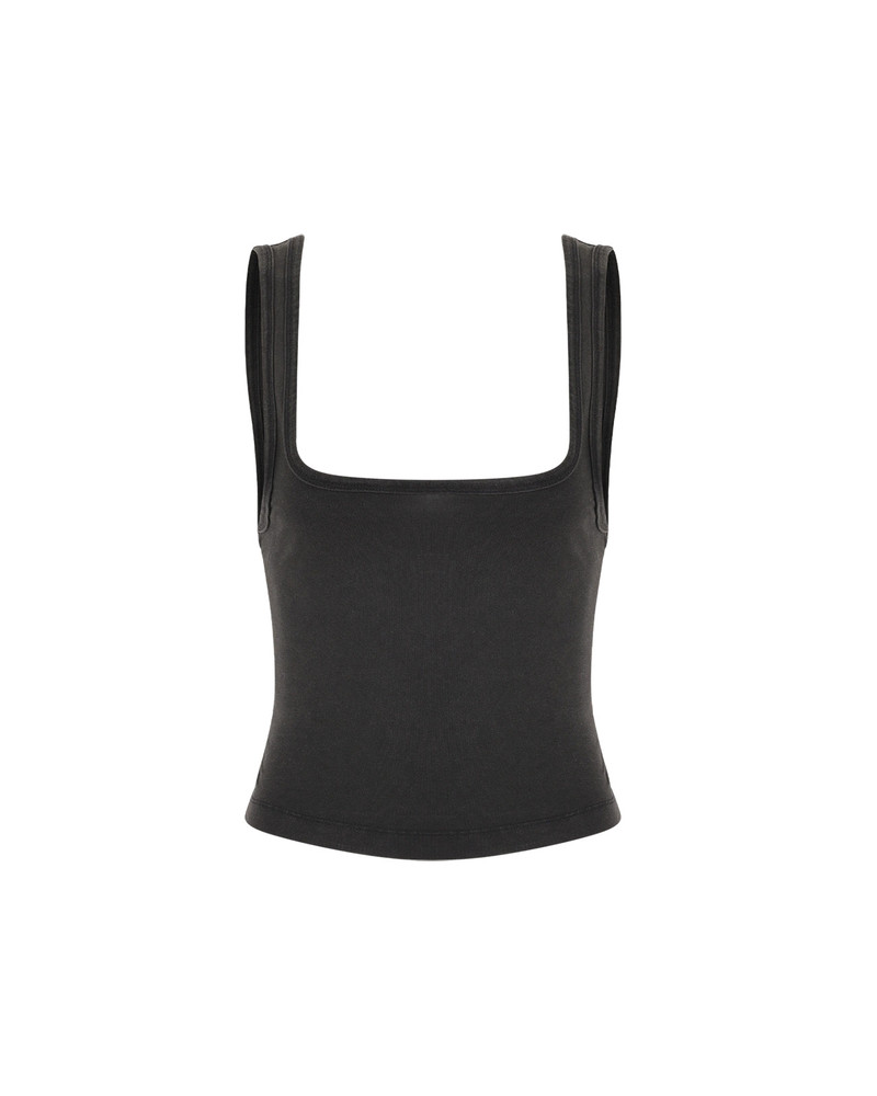 entire studios SQUARE NECK TANK WASHED BLACK outlook