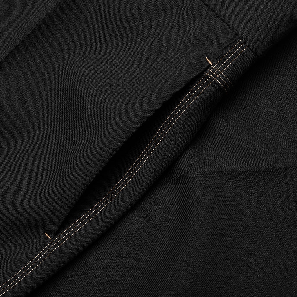 RECYCLED POLYESTER GABARDINE LOOSE FIT TROUSERS - BLACK - 3