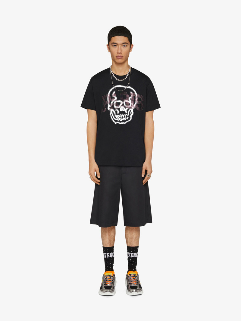Givenchy PARIS SKULL OVERSIZED T-SHIRT IN COTTON AND RHINESTONES outlook
