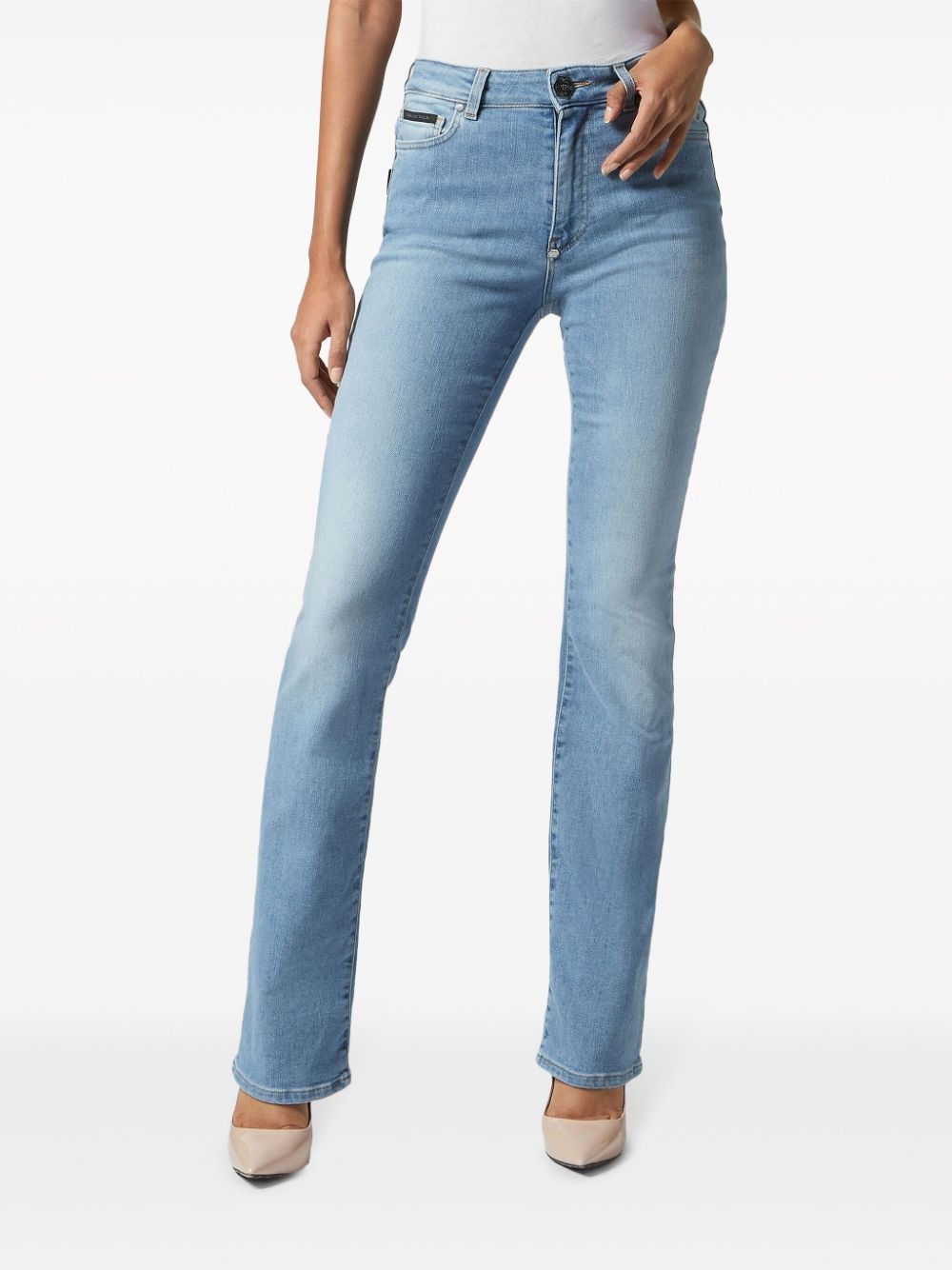 logo-appliquÃ©d flared jeans - 2