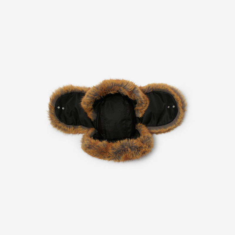 Faux Fur and Nylon Trapper Hat 4